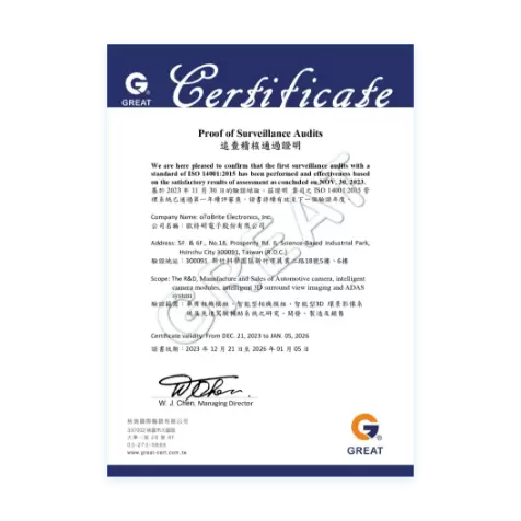 ISO 14001 Certificate