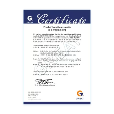 ISO 45001 Certificate